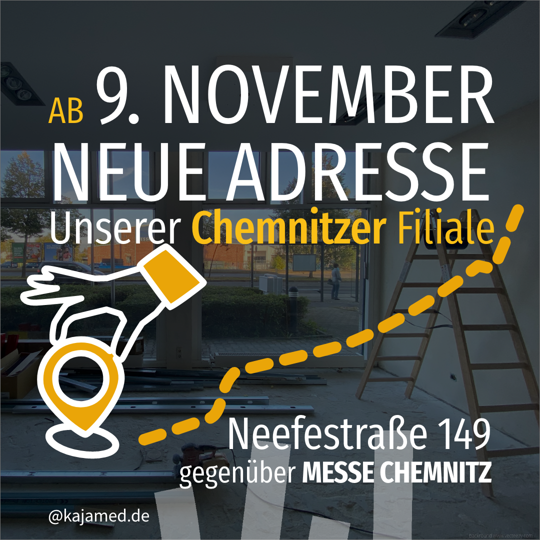 Unsere Chemnitzer Filiale zieht auf die Neefestraße 149 um.