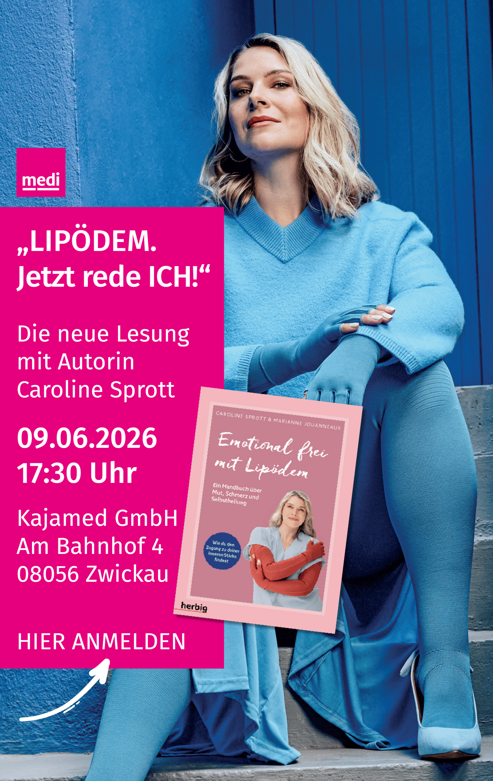 WEB-Buchlesung Caroline Sprott_1 LIPÖDEM, JETZT REDE ICH - Lesung mit Caroline Sprott - POWER Sprotte